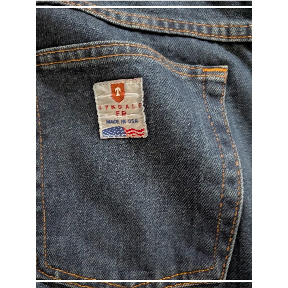 Tyndale FRMC Mens Flame Resistant Work Jeans Blue Denim 38x30 Made in USA F235T - Picture 7 of 9